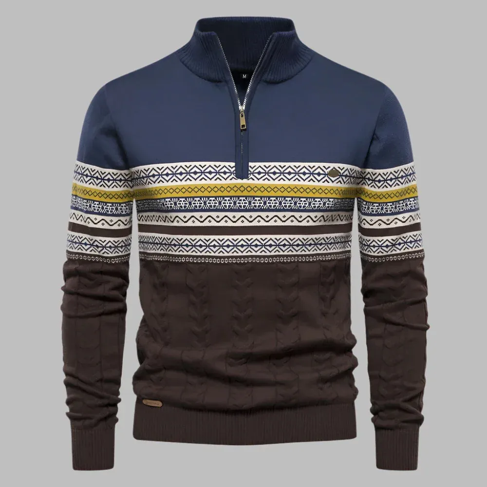 Maison Gestreifter Pullover | Herrenpullover mit gestreiftem Strickmuster