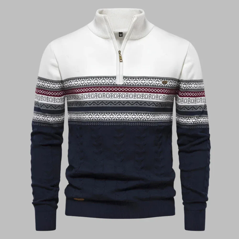 Maison Gestreifter Pullover | Herrenpullover mit gestreiftem Strickmuster