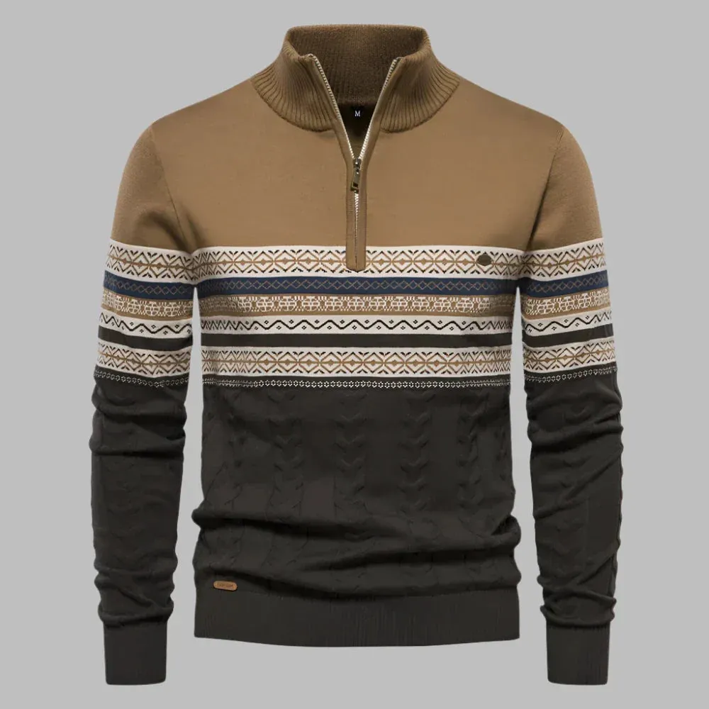 Maison Gestreifter Pullover | Herrenpullover mit gestreiftem Strickmuster