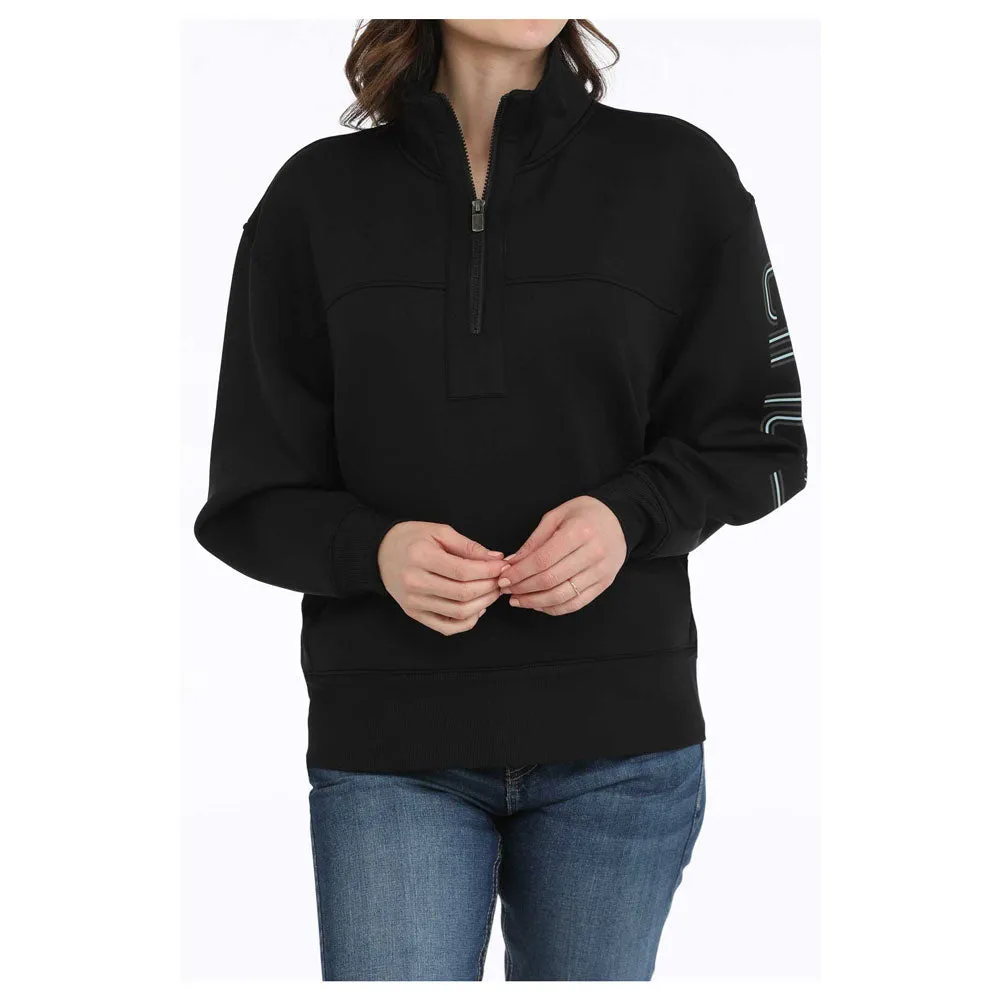 MAK7907001 Cinch Women's Quarter Zip Pullover - Black