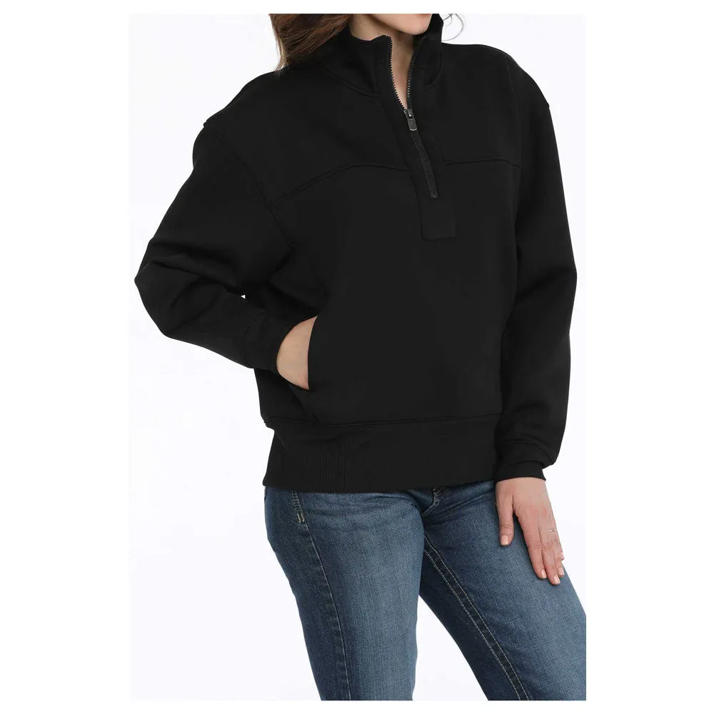 MAK7907001 Cinch Women's Quarter Zip Pullover - Black