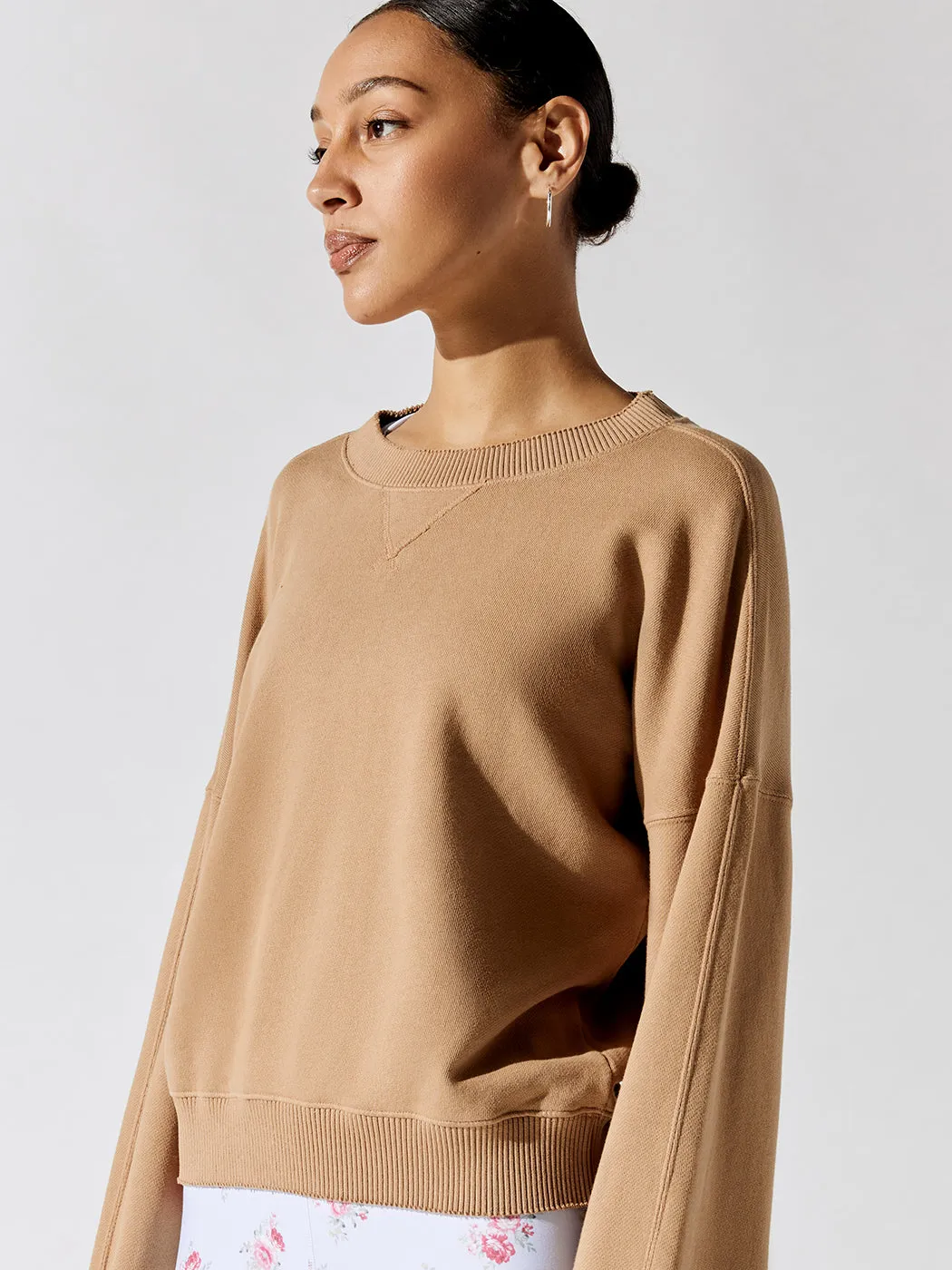 Malia Wide Sleeve Crew - Camel