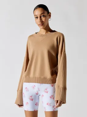 Malia Wide Sleeve Crew - Camel