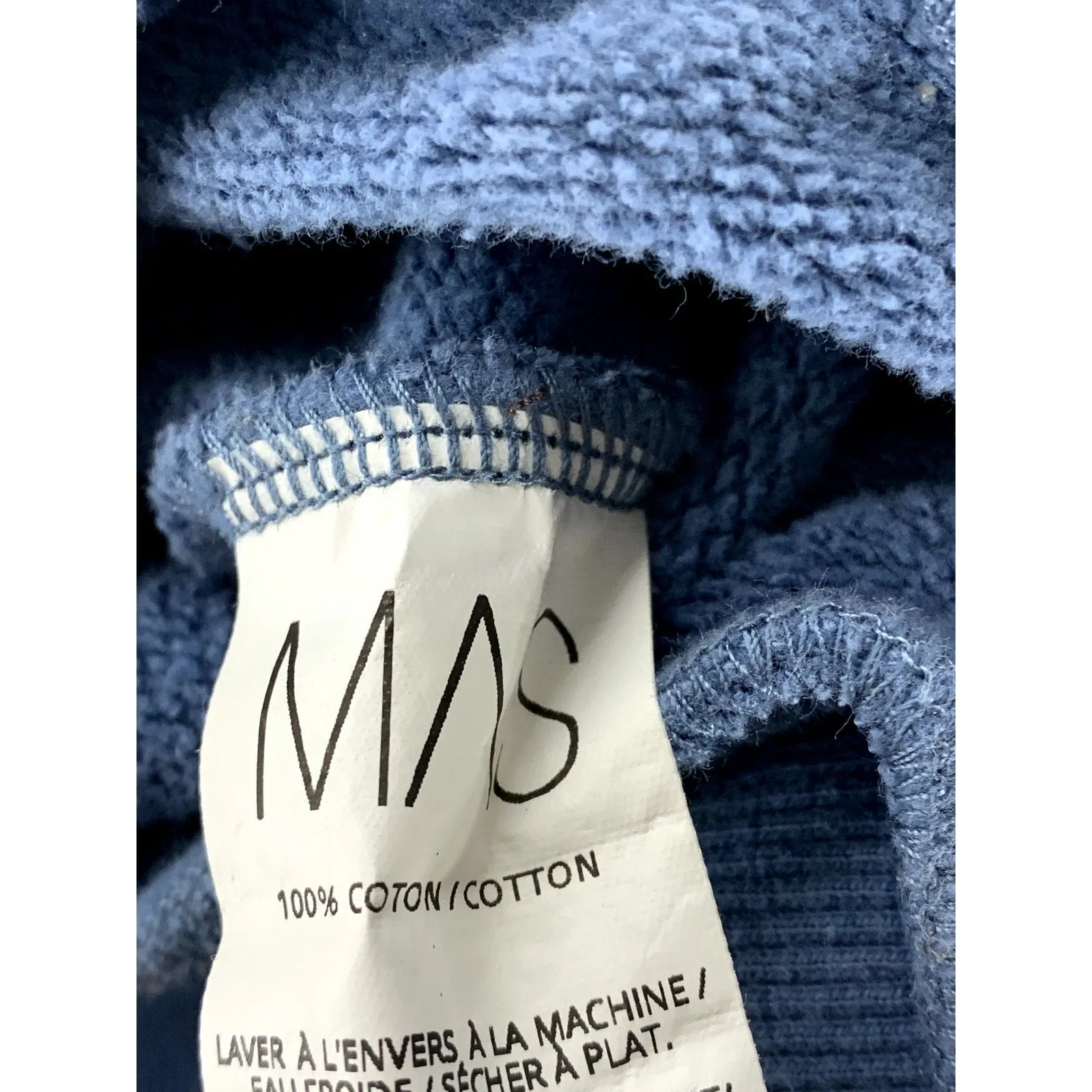 MAS MONTREAL Women's Dark Blue Solid Crewneck Pullover Sweater SZ S