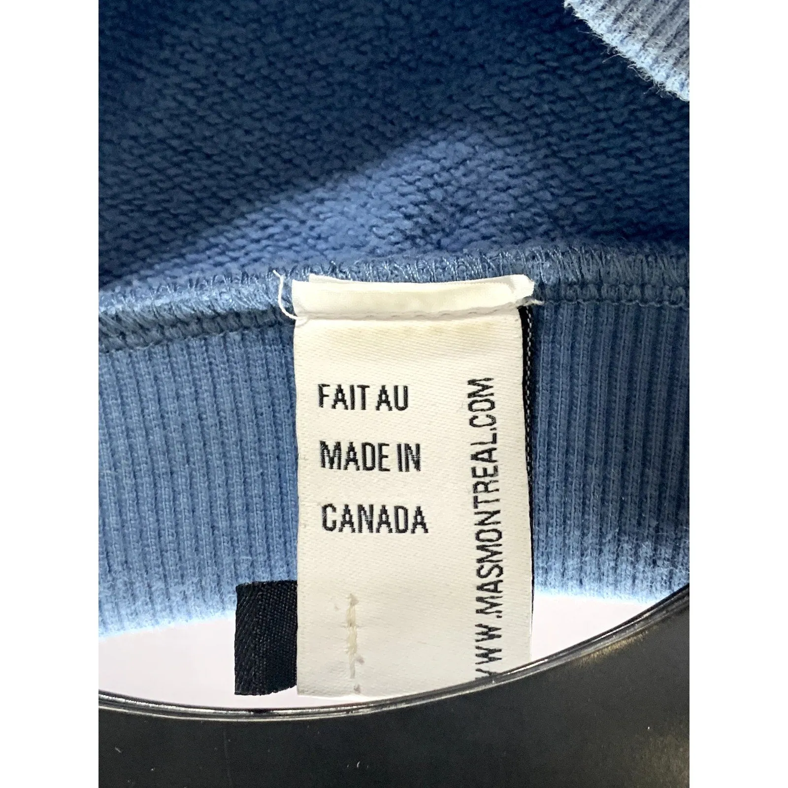 MAS MONTREAL Women's Dark Blue Solid Crewneck Pullover Sweater SZ S