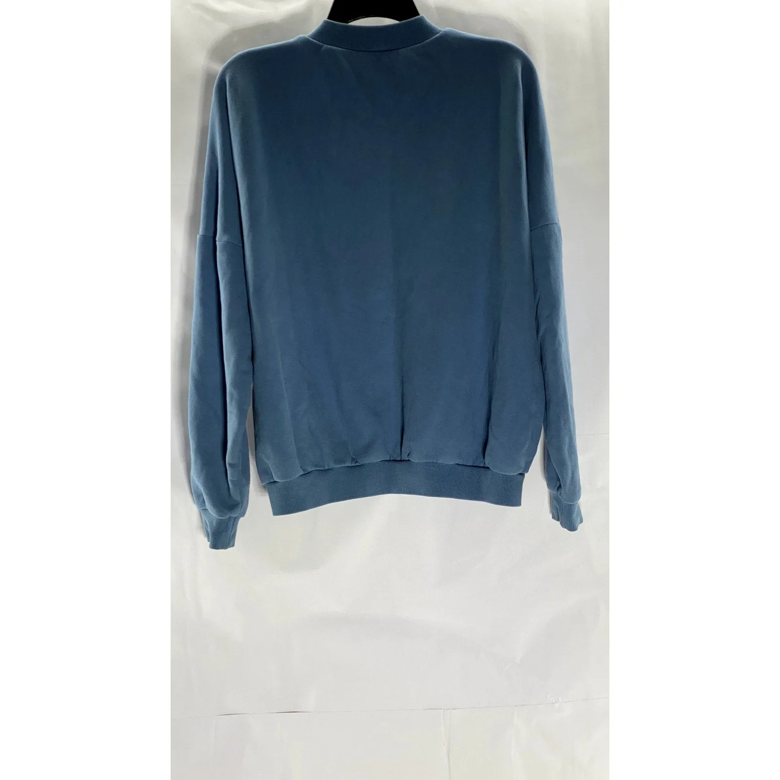MAS MONTREAL Women's Dark Blue Solid Crewneck Pullover Sweater SZ S