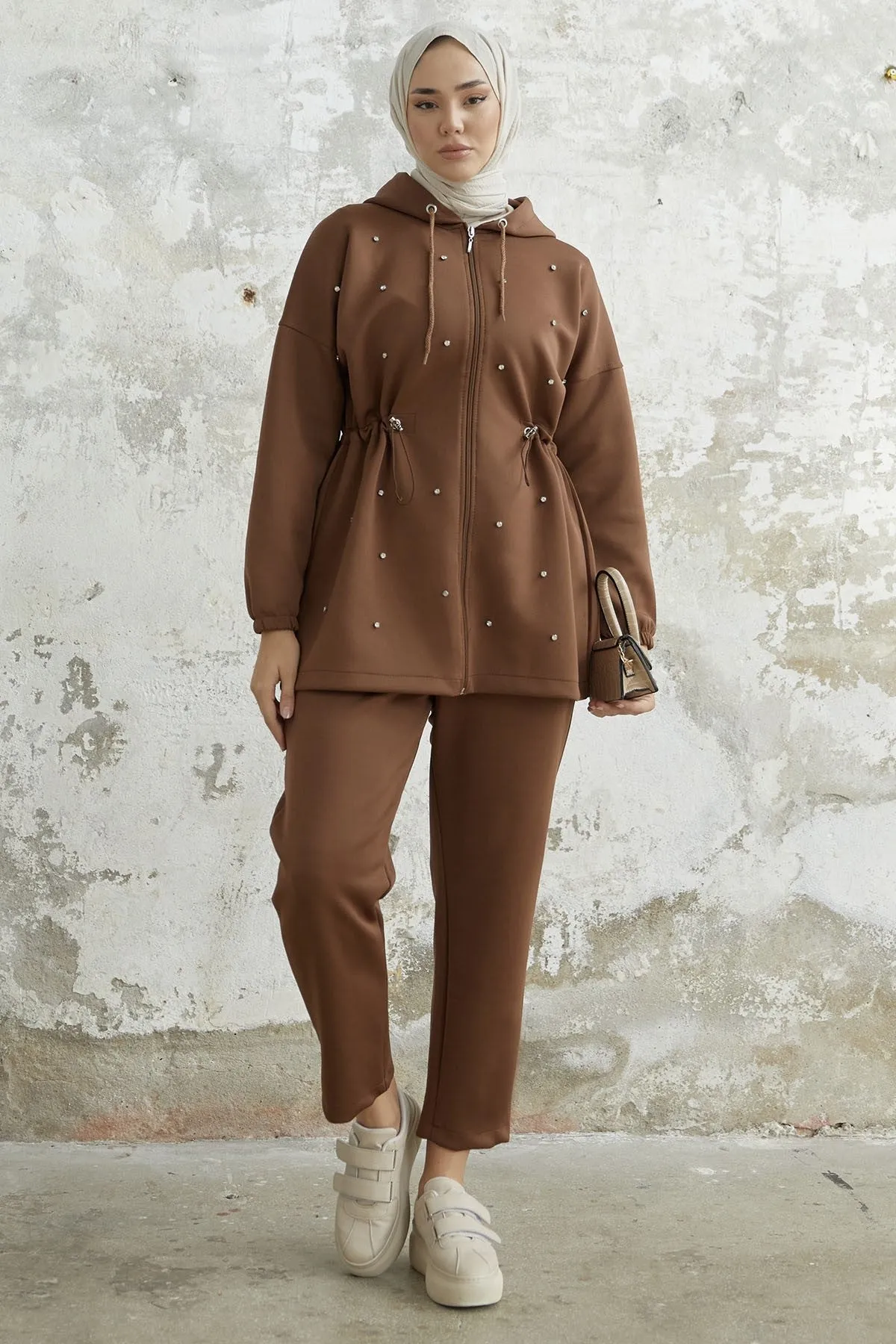 MDS Women Ariesa Stone Tunnel Lace Scuba Suit - Dark Brown - Acerra