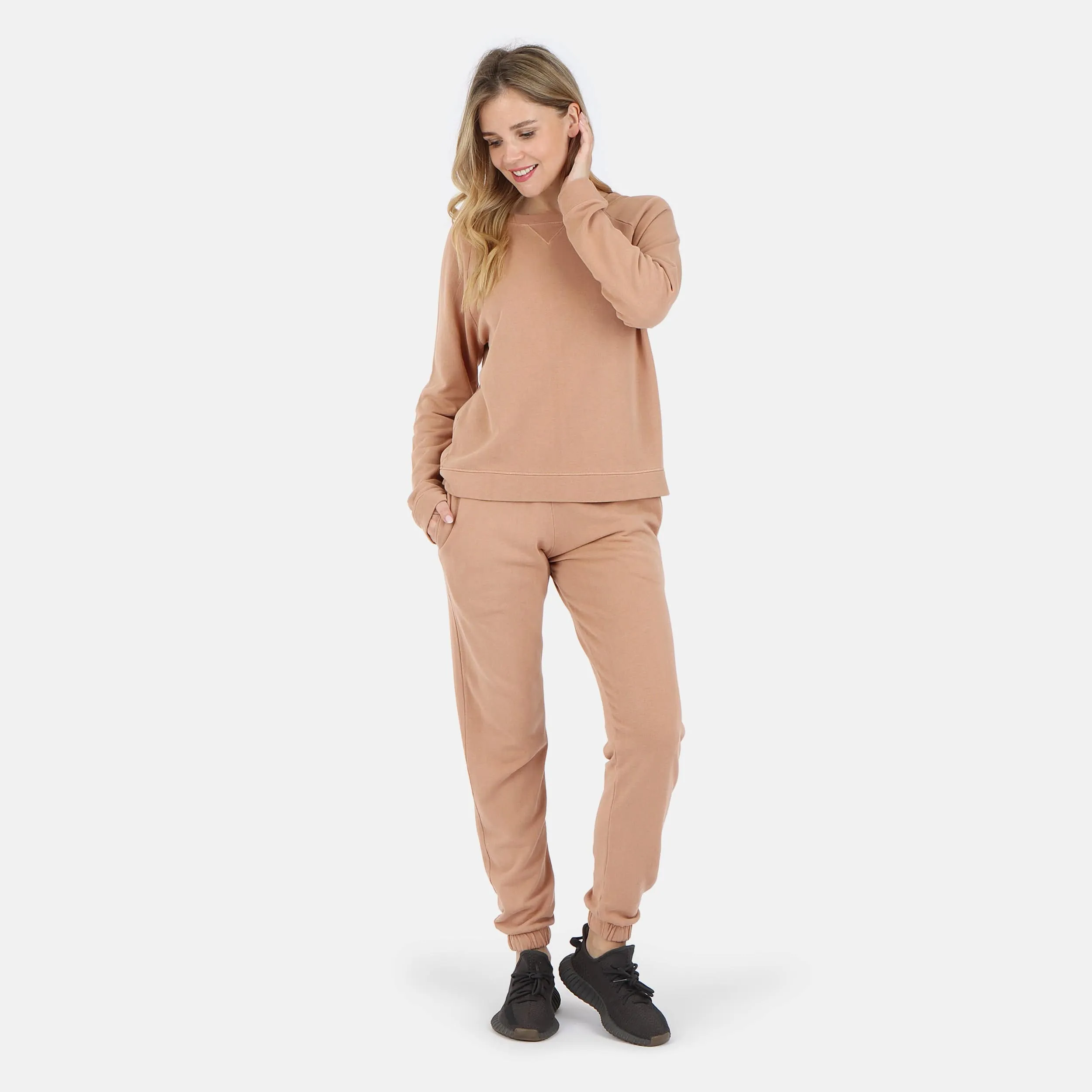 Melody Everyday Organic Cotton Pullover Sweatshirt - Camel
