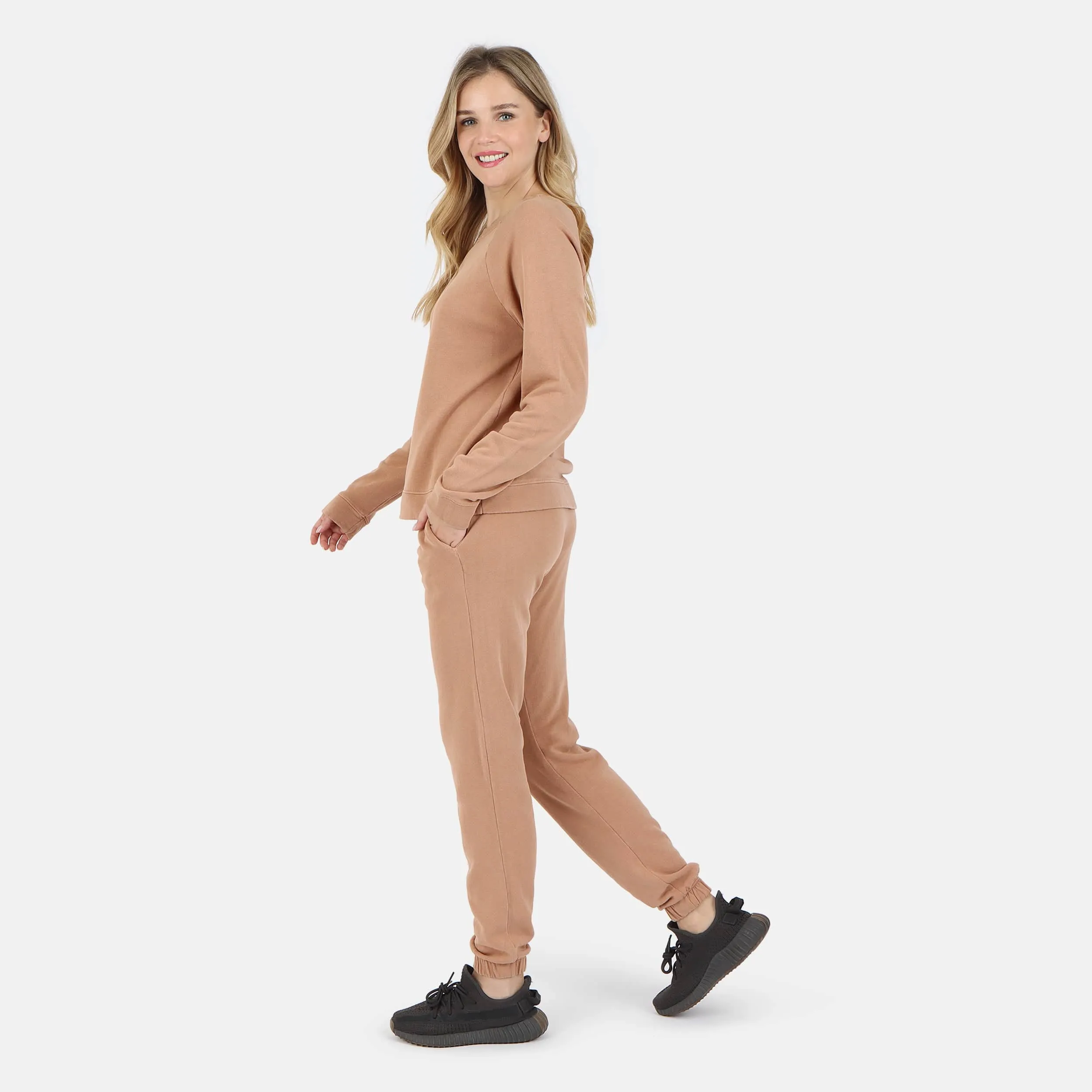 Melody Everyday Organic Cotton Pullover Sweatshirt - Camel
