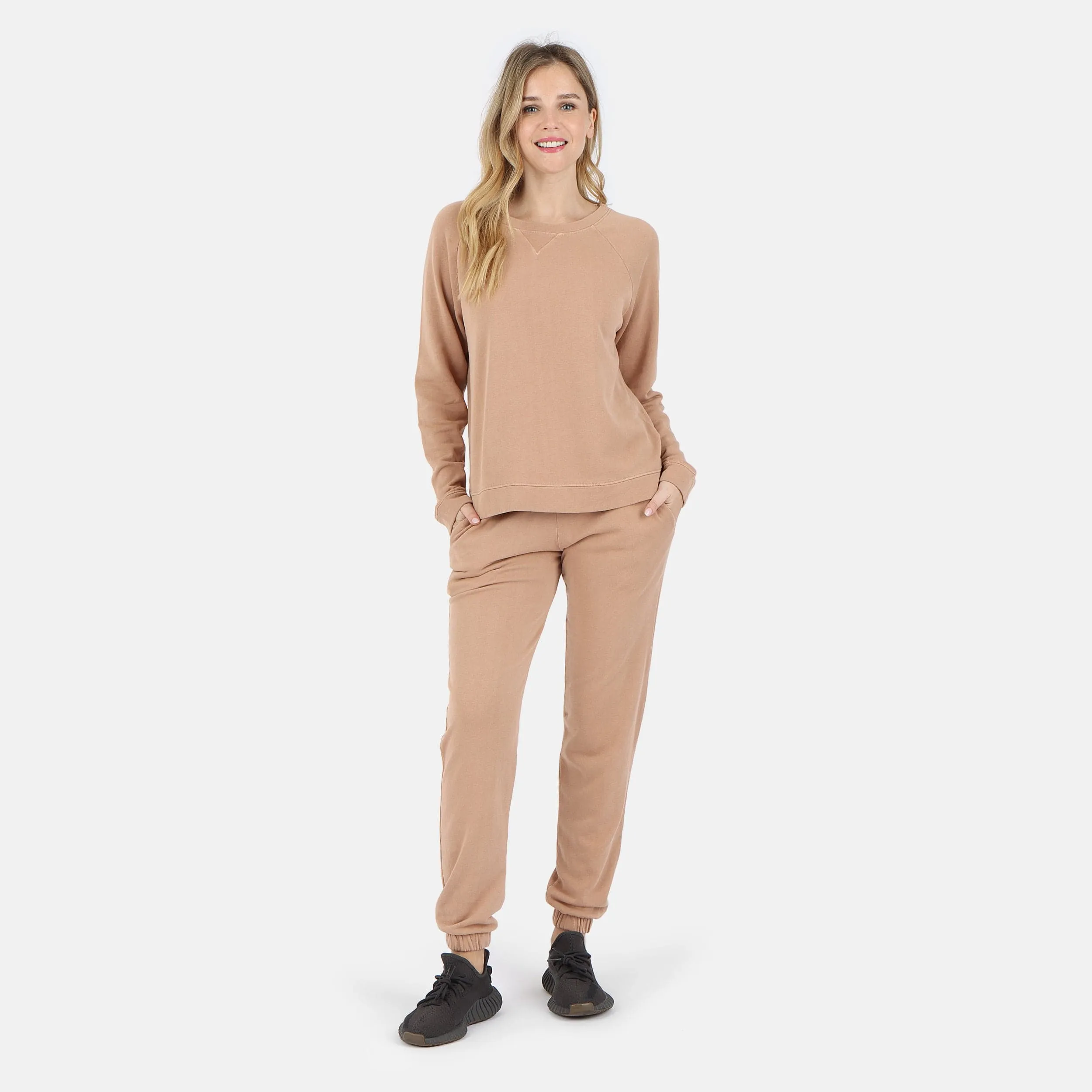 Melody Everyday Organic Cotton Pullover Sweatshirt - Camel