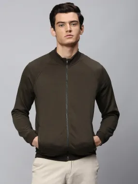 Men's Darkolive Regular Fit Winterwear Sweatshirts