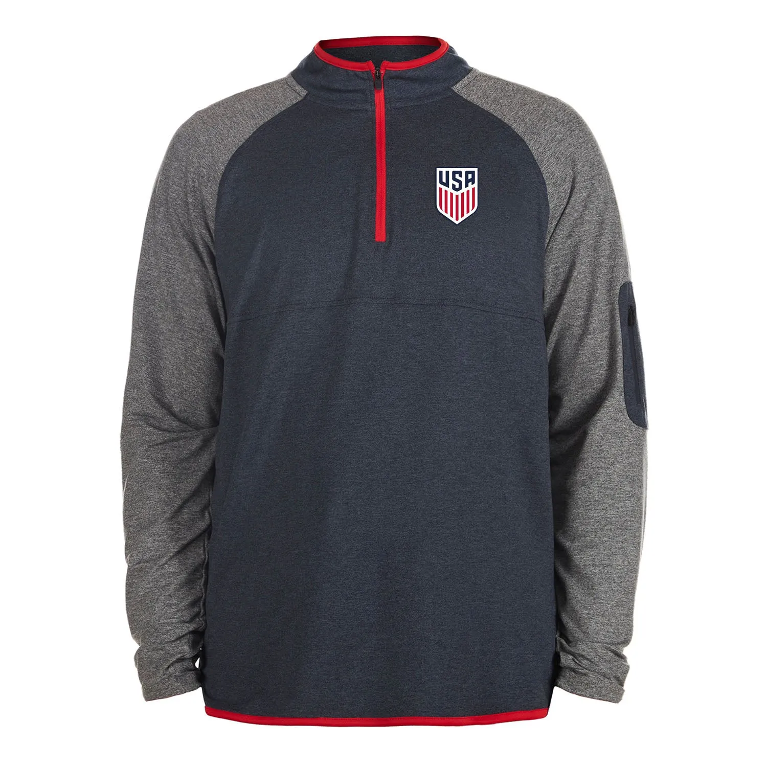 Men's New Era USMNT 1/4 Zip Navy/Grey Pullover