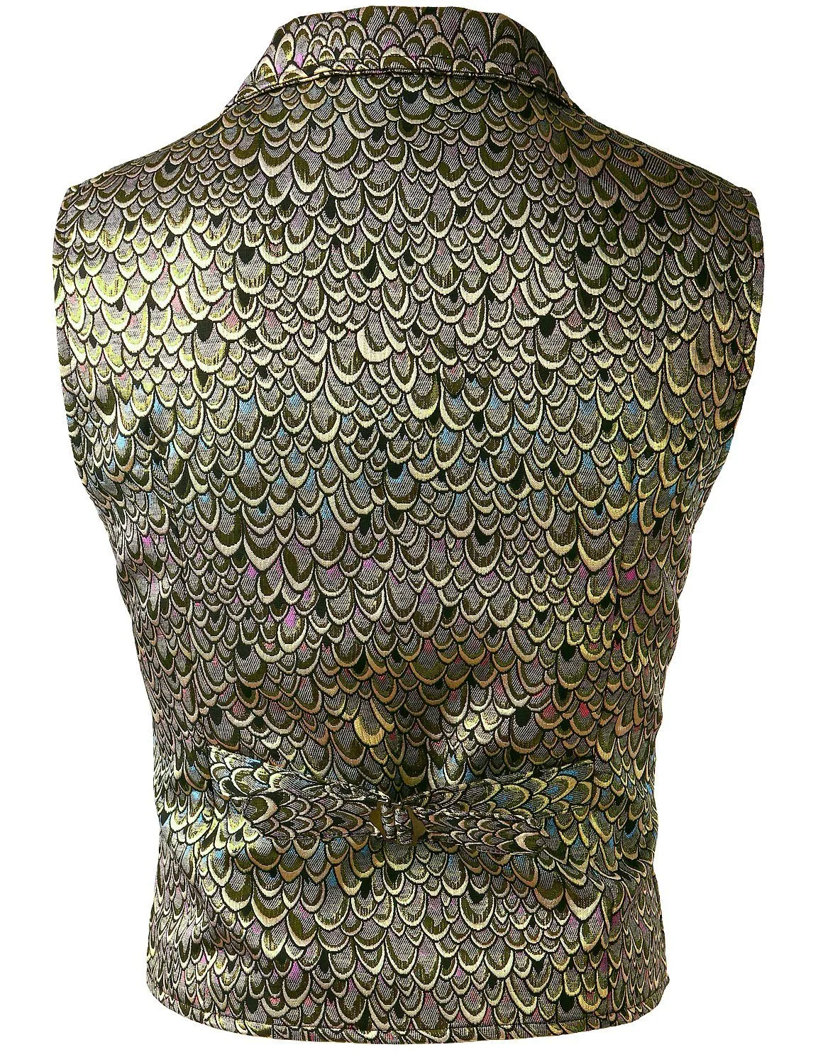 Mens Victorian Suit Vest Steampunk Gothic Waistcoat Golden Vest