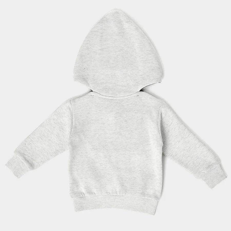 Misty White Hooded Pullover Sweatshirt