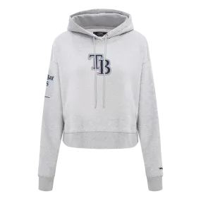 MLB TAMPA BAY RAYS CLASSIC WOMEN'S FLC CROPPED PO HOODIE (HEATHER GREY)