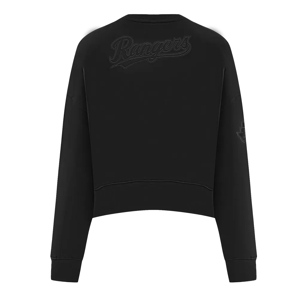 MLB TEXAS RANGERS NEUTRAL WOMEN'S CREWNECK (BLACK)