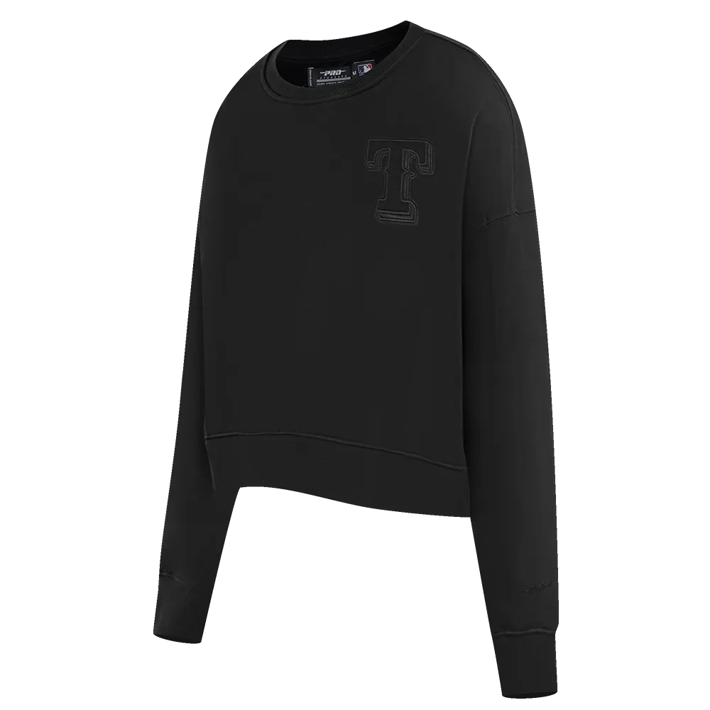 MLB TEXAS RANGERS NEUTRAL WOMEN'S CREWNECK (BLACK)
