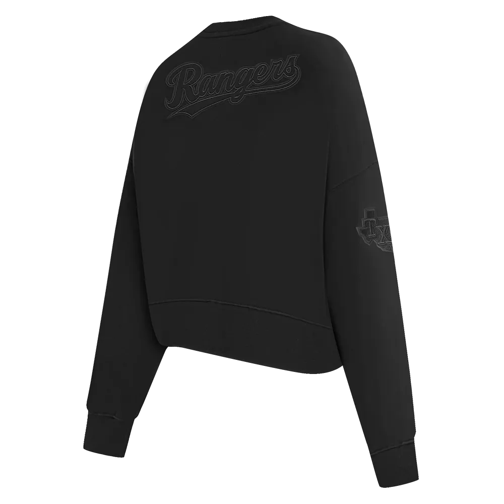 MLB TEXAS RANGERS NEUTRAL WOMEN'S CREWNECK (BLACK)