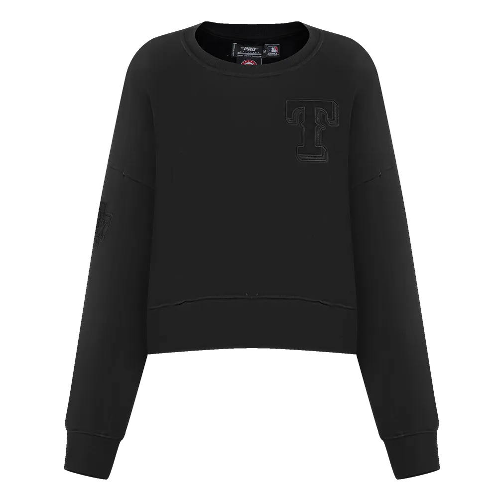 MLB TEXAS RANGERS NEUTRAL WOMEN'S CREWNECK (BLACK)