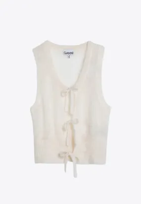 Mohair Lace-Up Knitted Vest