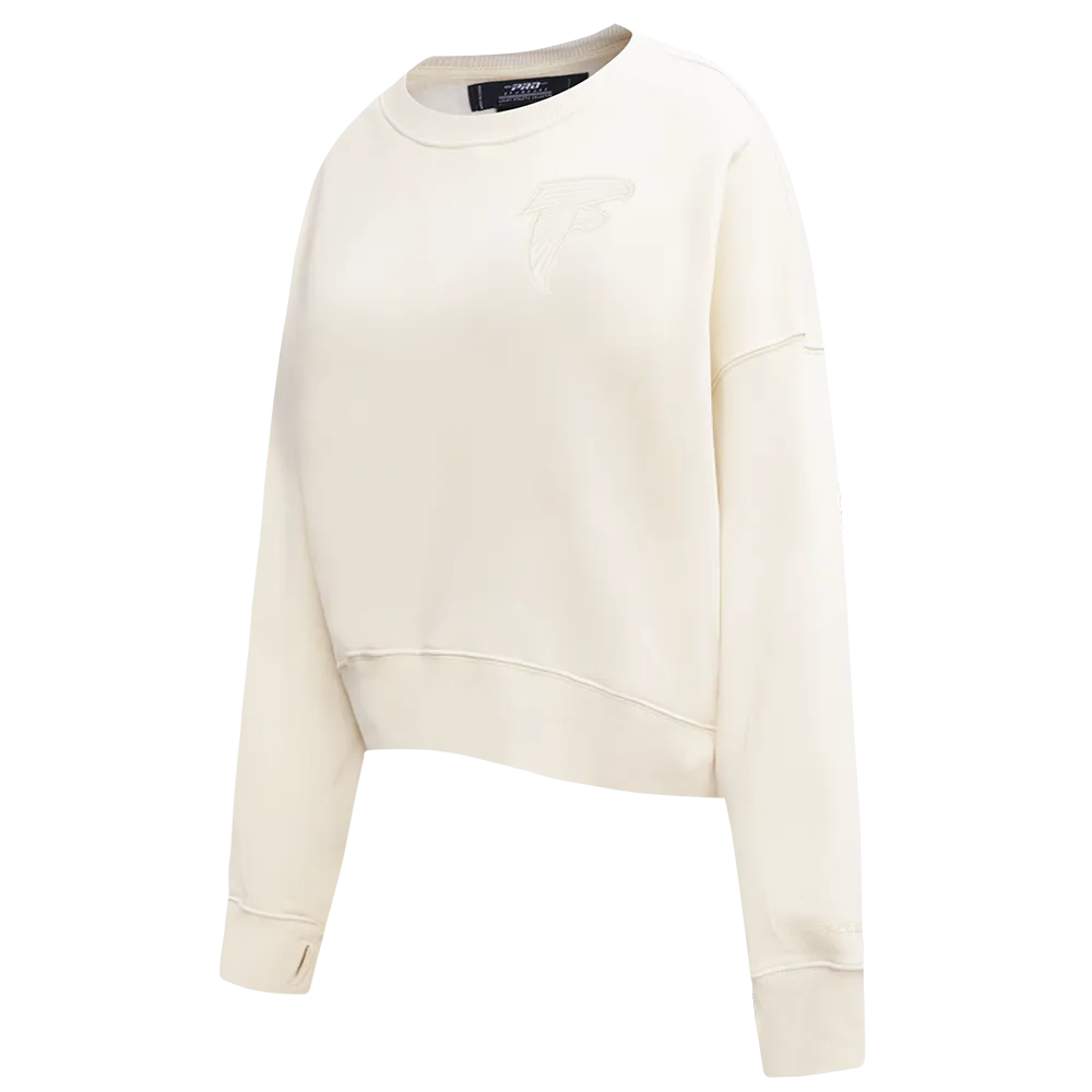 NFL ATLANTA FALCONS NEUTRAL WOMEN'S FLC CREWNECK (EGGSHELL)