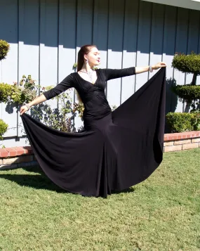 NUG 0065 Black Full Circle Standard Godet Skirt