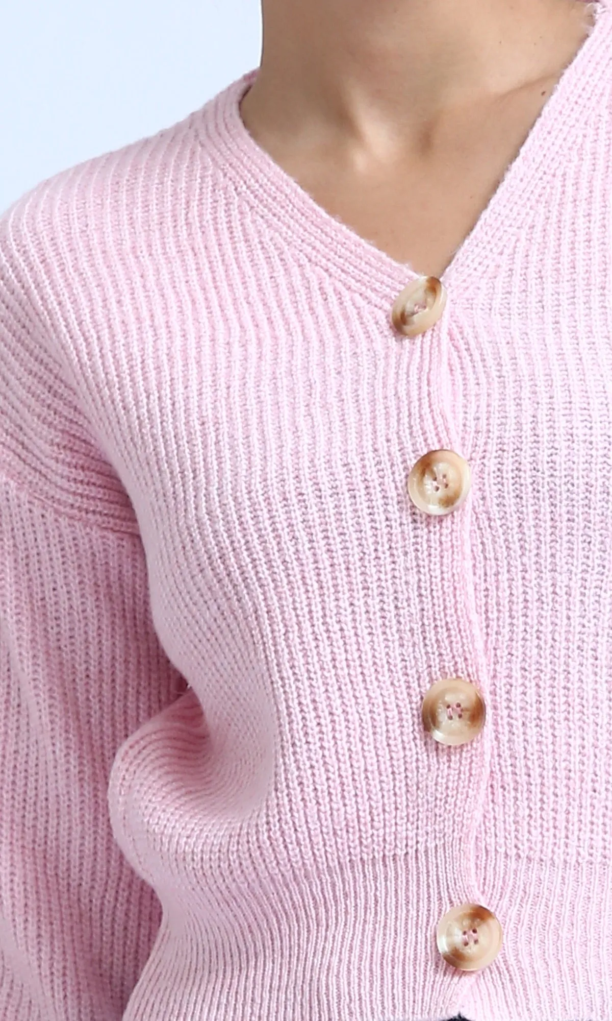 O198714 Winter Long Sleeves Short Cardigan - Rose