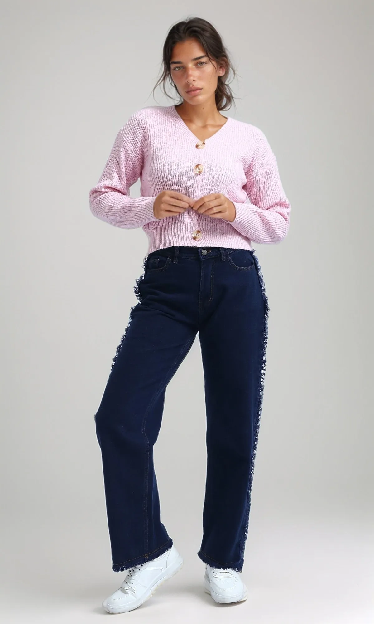 O198714 Winter Long Sleeves Short Cardigan - Rose