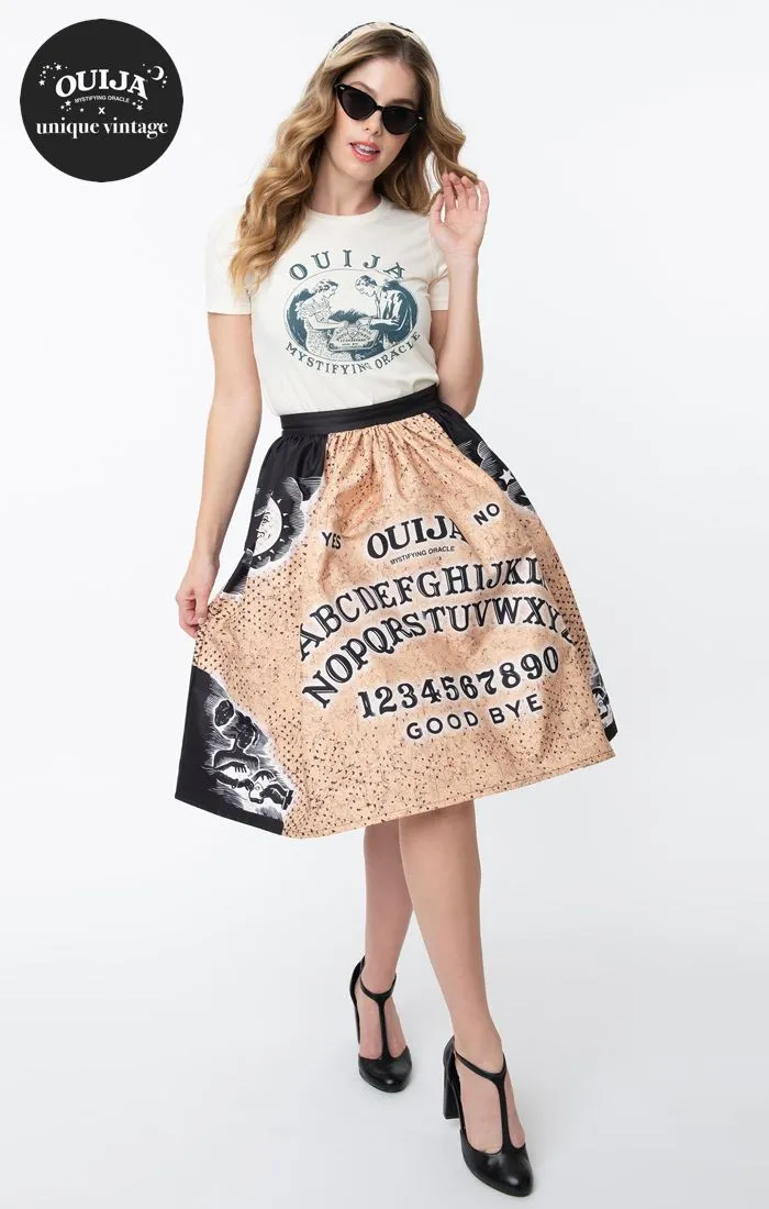 Ouija Board Print Gellar Swing Skirt
