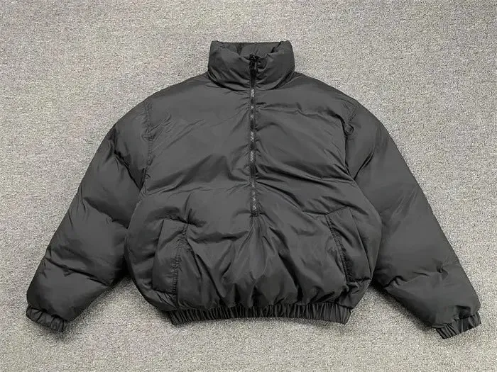 Oversized Half Zipper Casual Puffer Jacket