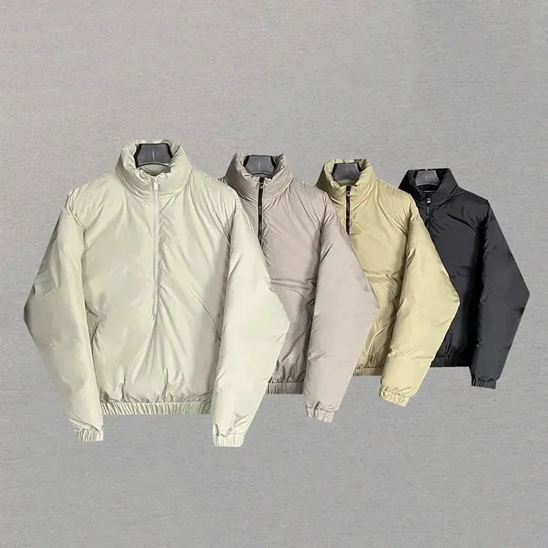 Oversized Half Zipper Casual Puffer Jacket