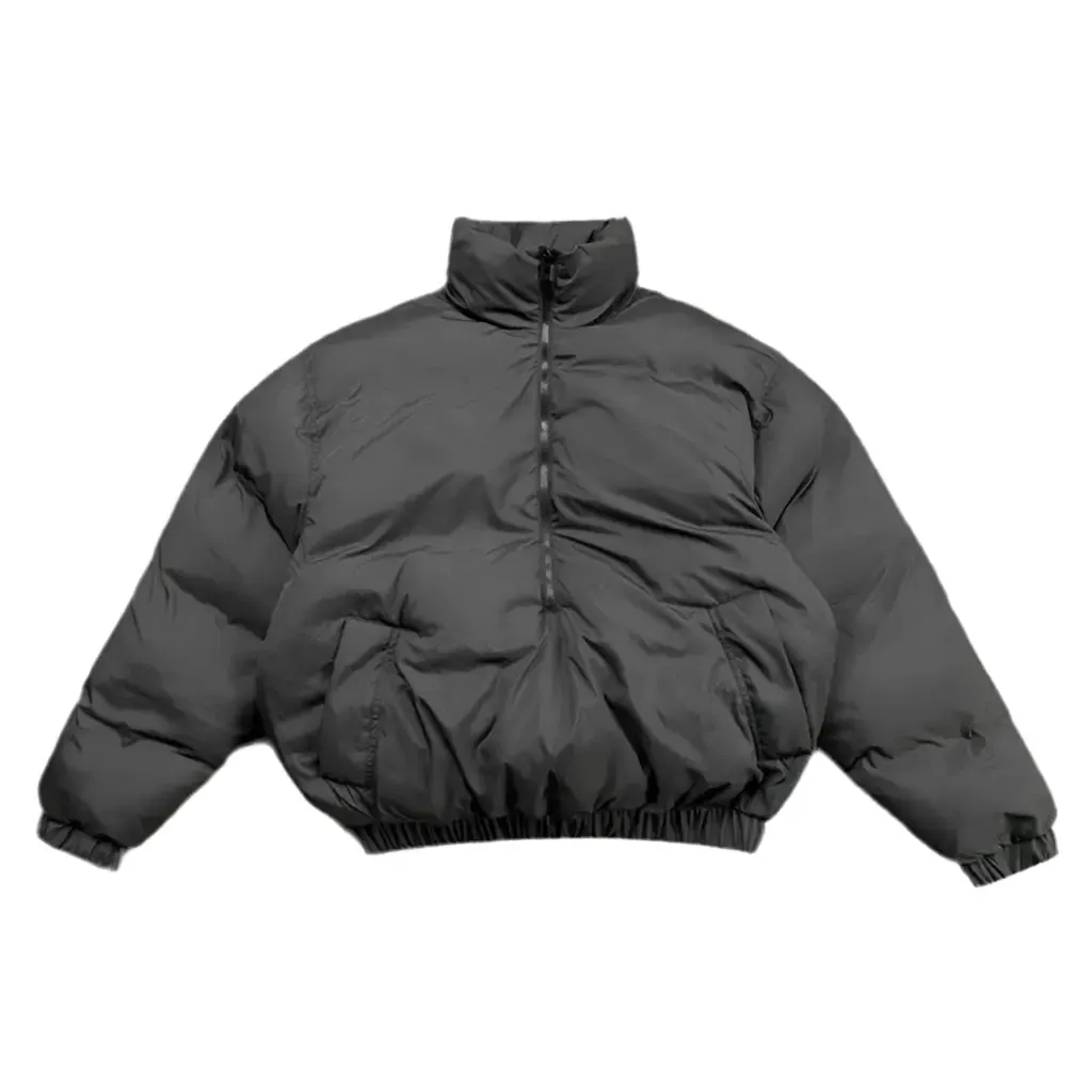 Oversized Half Zipper Casual Puffer Jacket