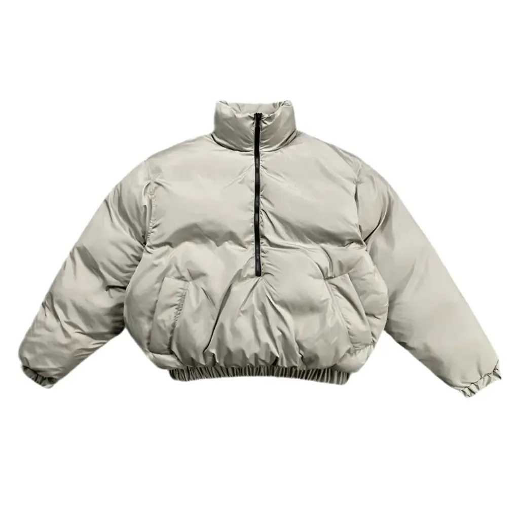 Oversized Half Zipper Casual Puffer Jacket