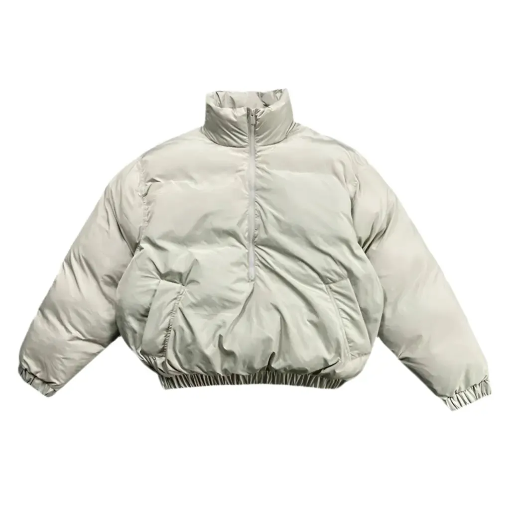 Oversized Half Zipper Casual Puffer Jacket
