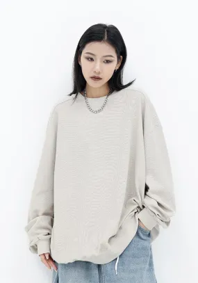 Oversized Waffle Textured Sweatshirt