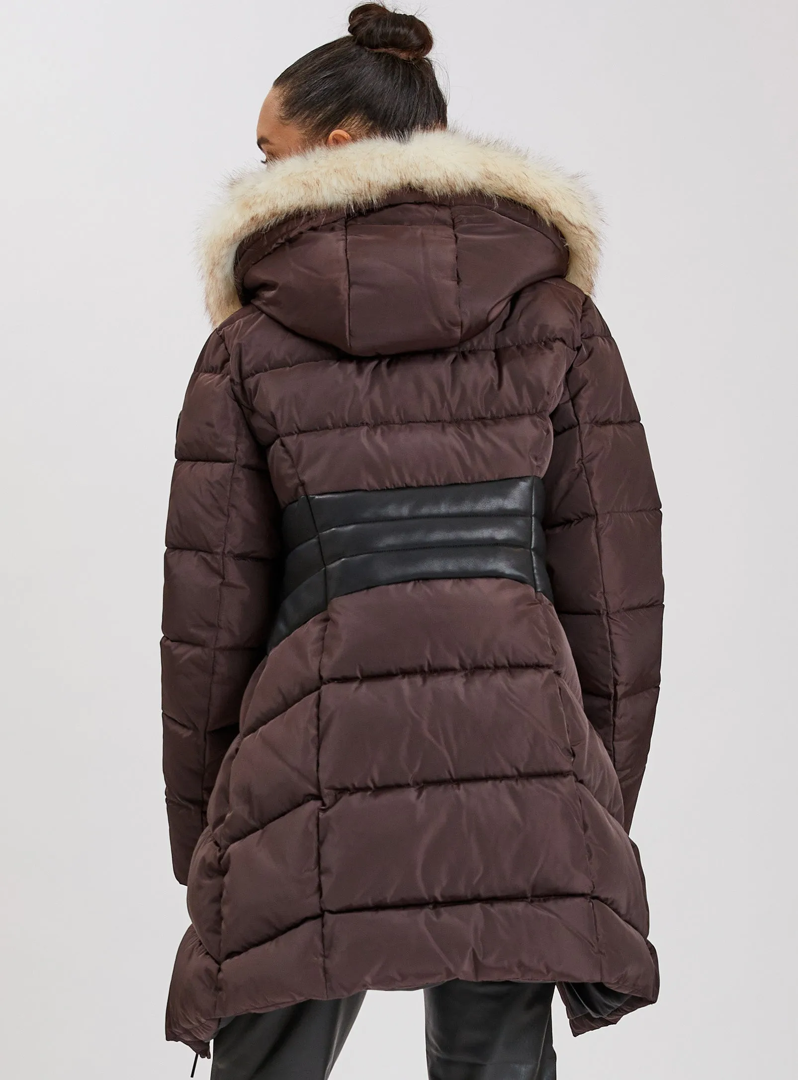 Point Zero Women's VICTRICE Long Puffer Jacket-Java