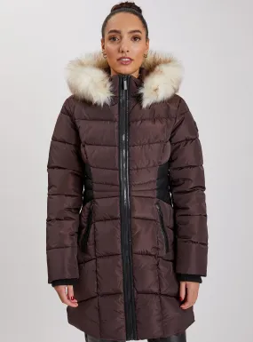 Point Zero Women's VICTRICE Long Puffer Jacket-Java