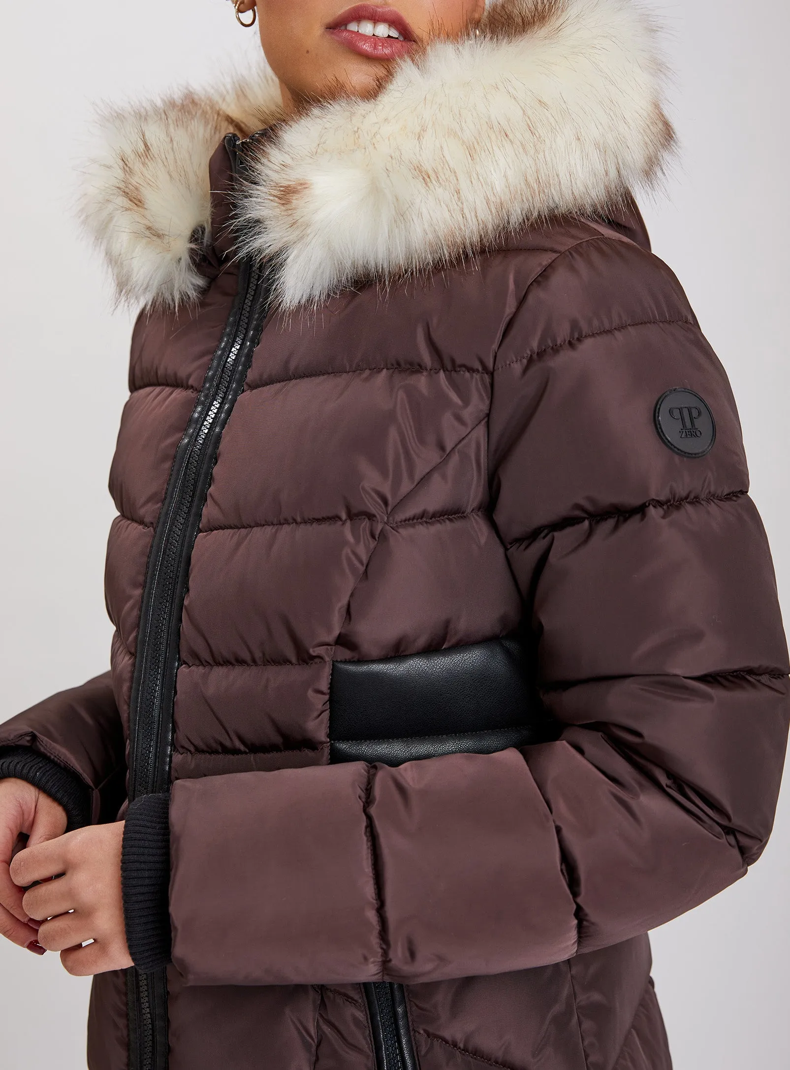Point Zero Women's VICTRICE Long Puffer Jacket-Java