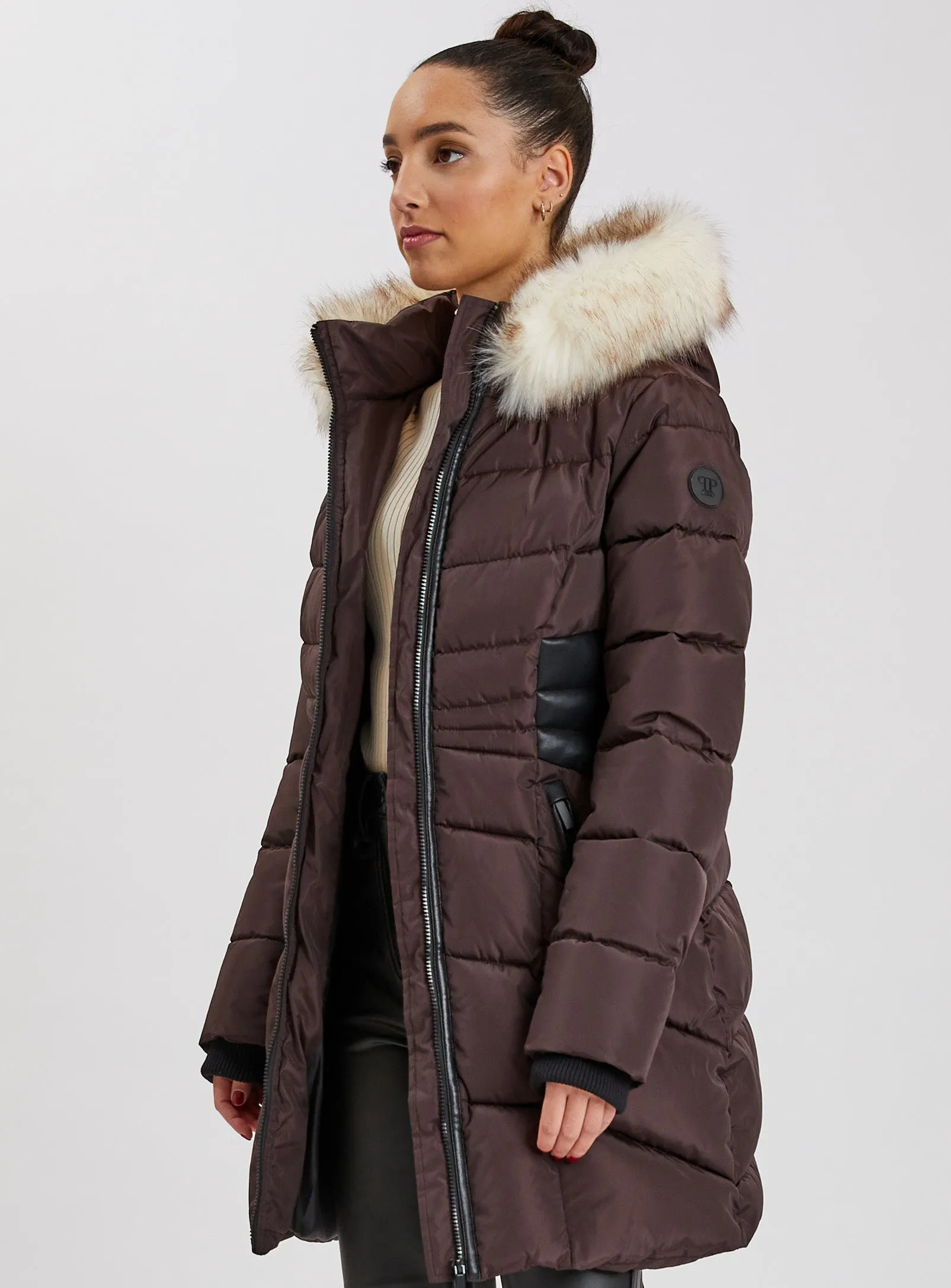 Point Zero Women's VICTRICE Long Puffer Jacket-Java