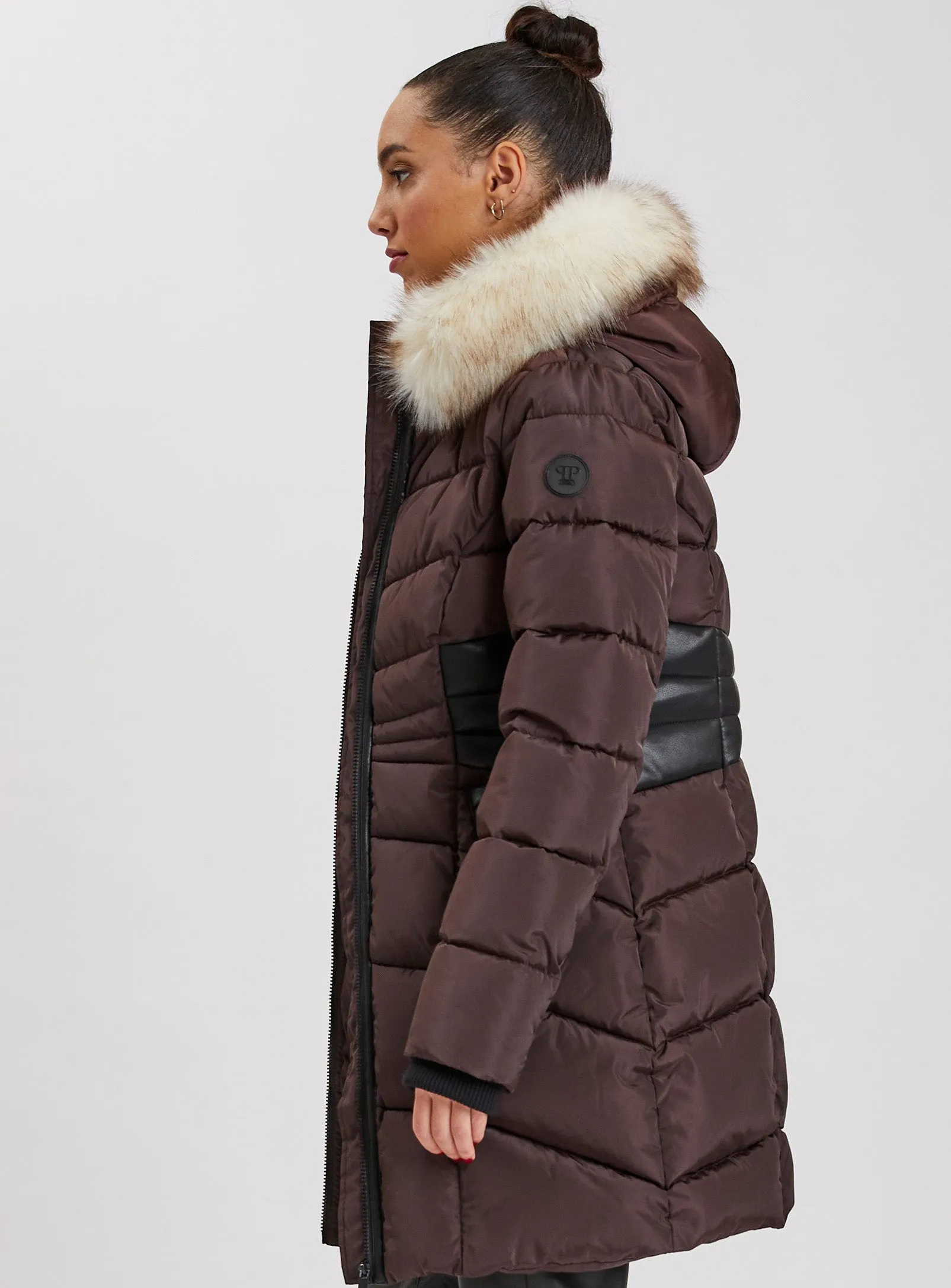 Point Zero Women's VICTRICE Long Puffer Jacket-Java