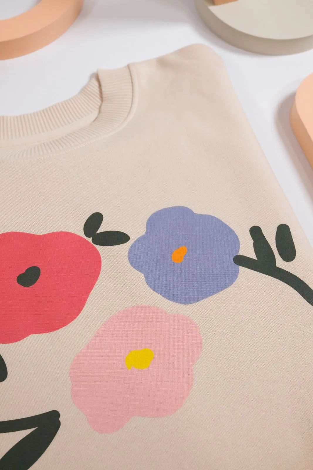poppy flowers organic cotton womens sweater