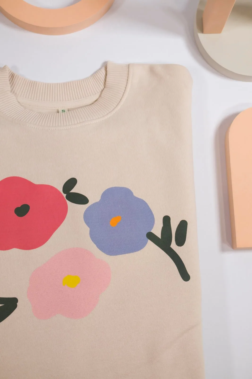 poppy flowers organic cotton womens sweater