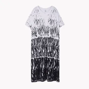 Pre Order:  Black and White Spatter V-Neck Dress