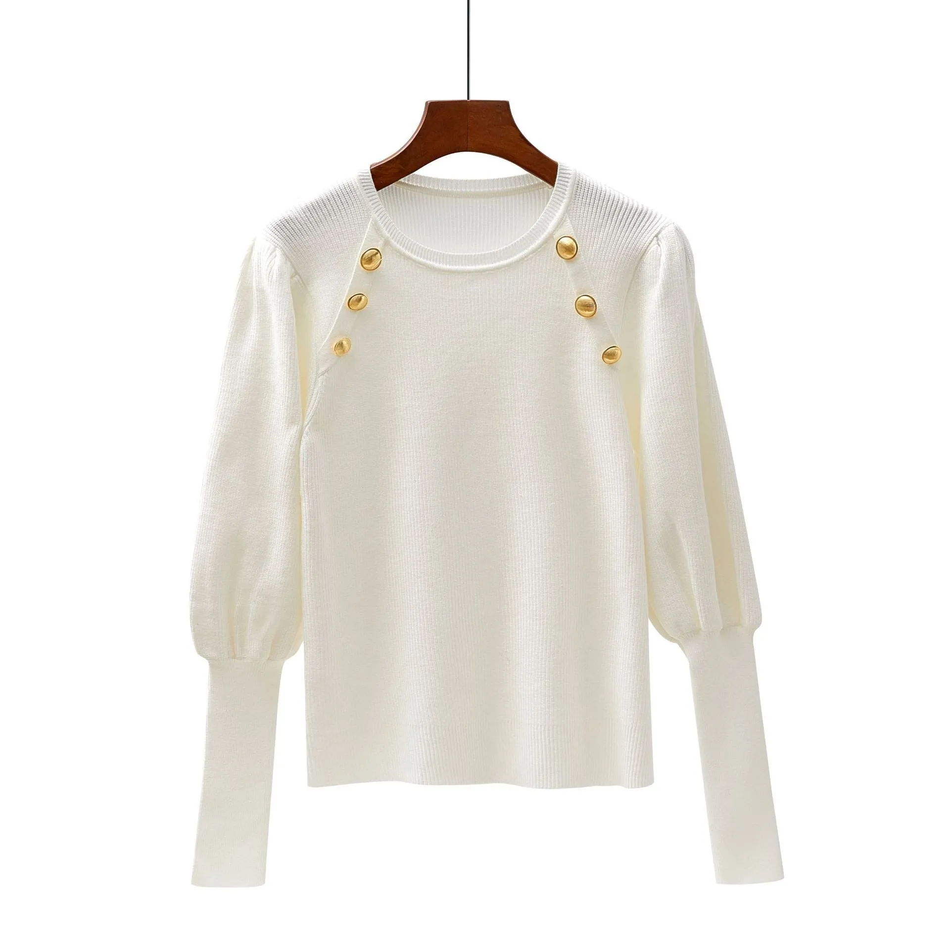 Pre Order:  Ornate Buttons Adorned Knit Sweater