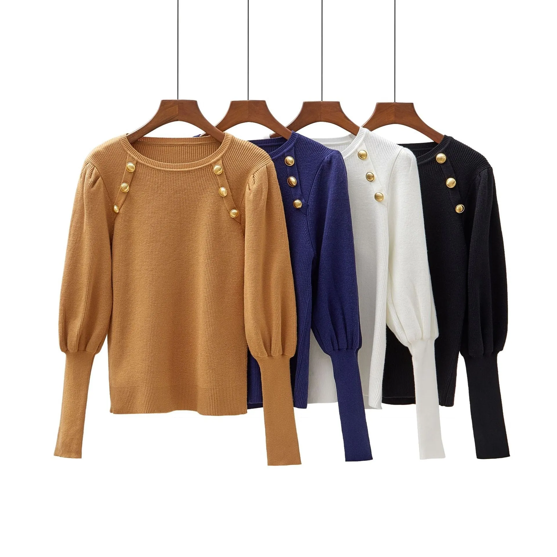 Pre Order:  Ornate Buttons Adorned Knit Sweater