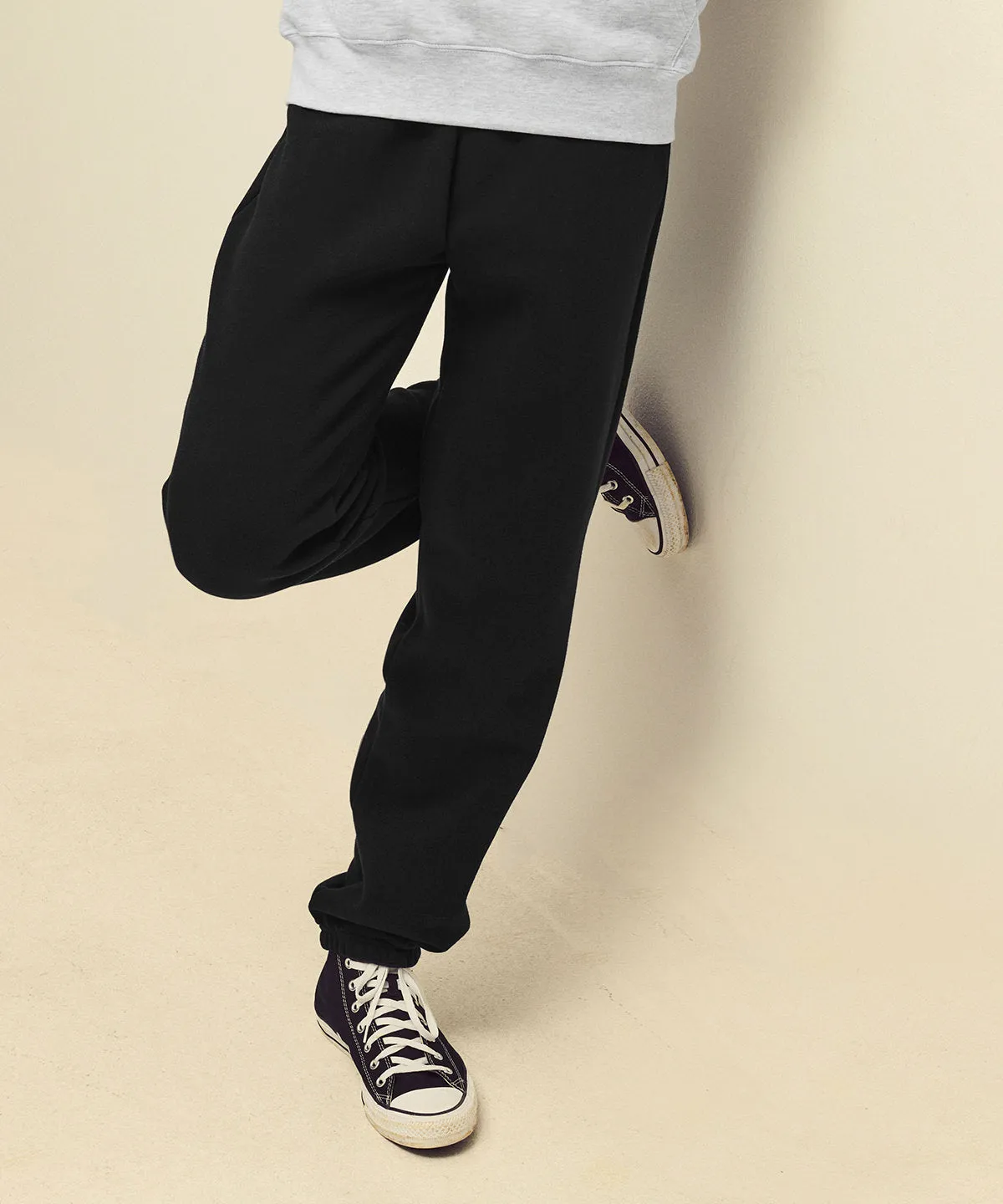 Premium 70/30 elasticated sweatpants | Black