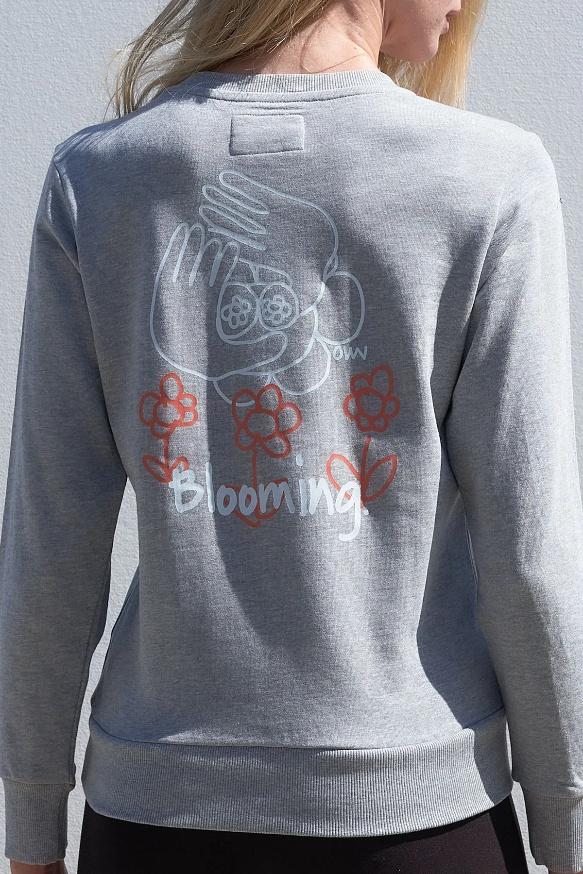 Printed Crew Neck Sweatshirt Grey Melange