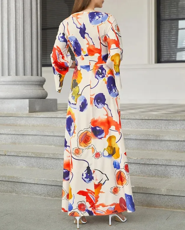 Printed Waist Pullover Dress