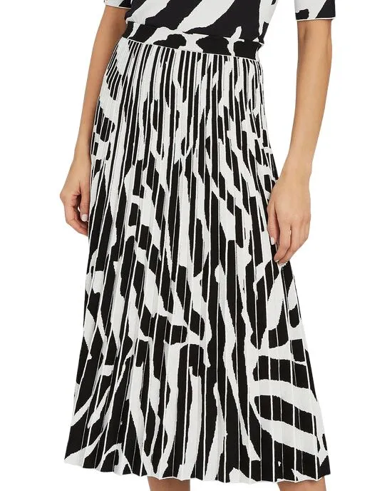 Proenza Schouler Pleated Zebra Midi Skirt | Stretch Knit, Elasticised, Sz Small