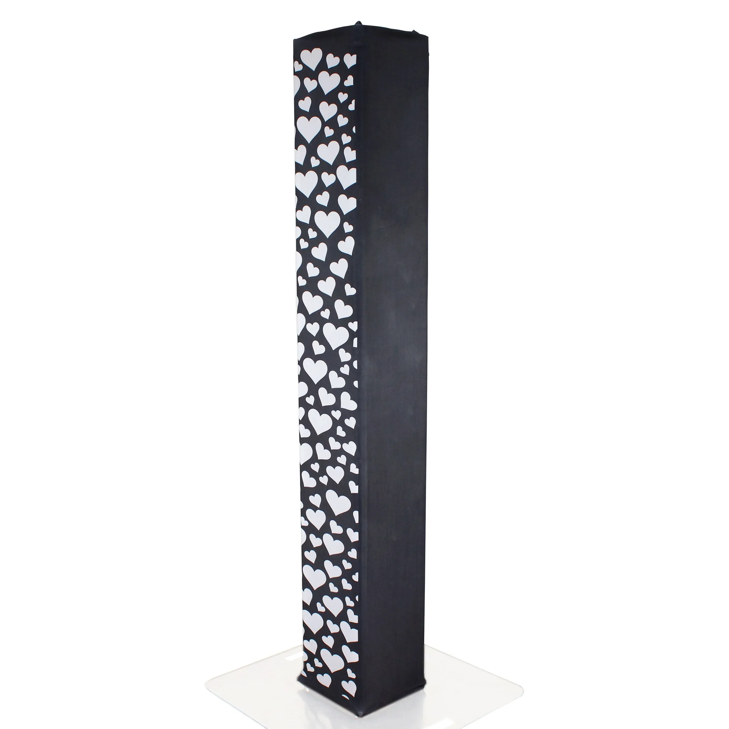 ProX XTC-SQ656HEART-B 2M 6.56 Ft. Black Truss Scrim with White Hearts fits 12In. Box Truss Segment - Set of 2